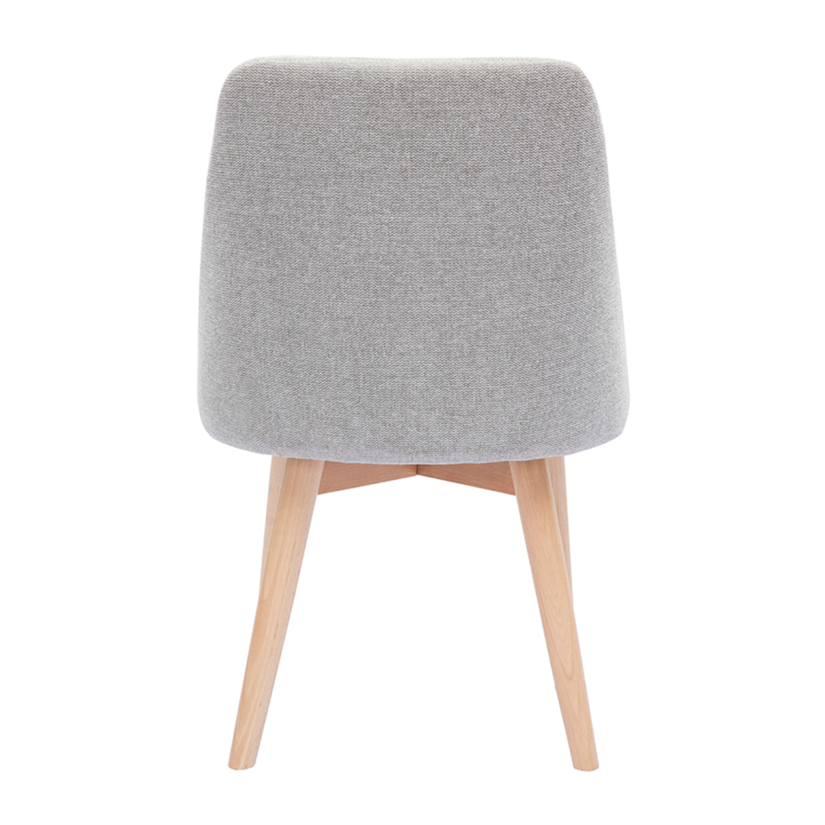 Chaises scandinaves en tissu effet velours texturé gris clair et bois clair (lot de 2) HIGGINS