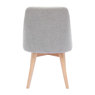 Chaises scandinaves en tissu effet velours texturé gris clair et bois clair (lot de 2) HIGGINS