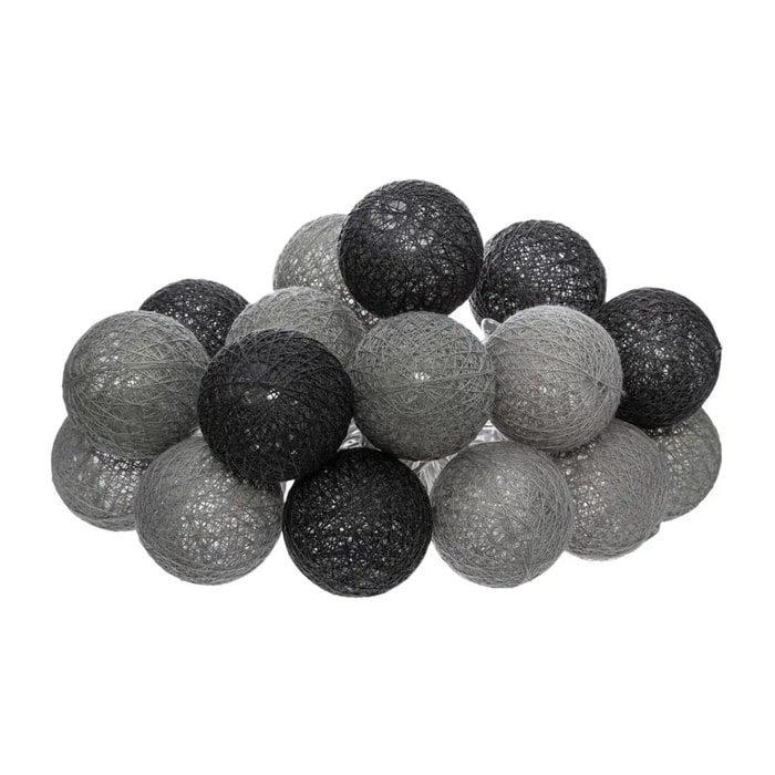 Guirlande pile 16 boules "Soft" D3,5cm