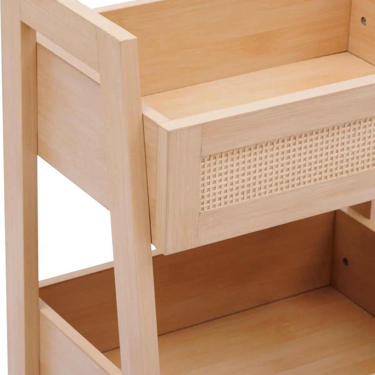 Etagère Cane 3 niveaux H80cm bois clair