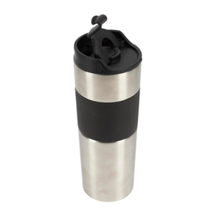 Taza de Viaje 460ml en Acero inoxidable y silicona Negro LOVERS Bergner