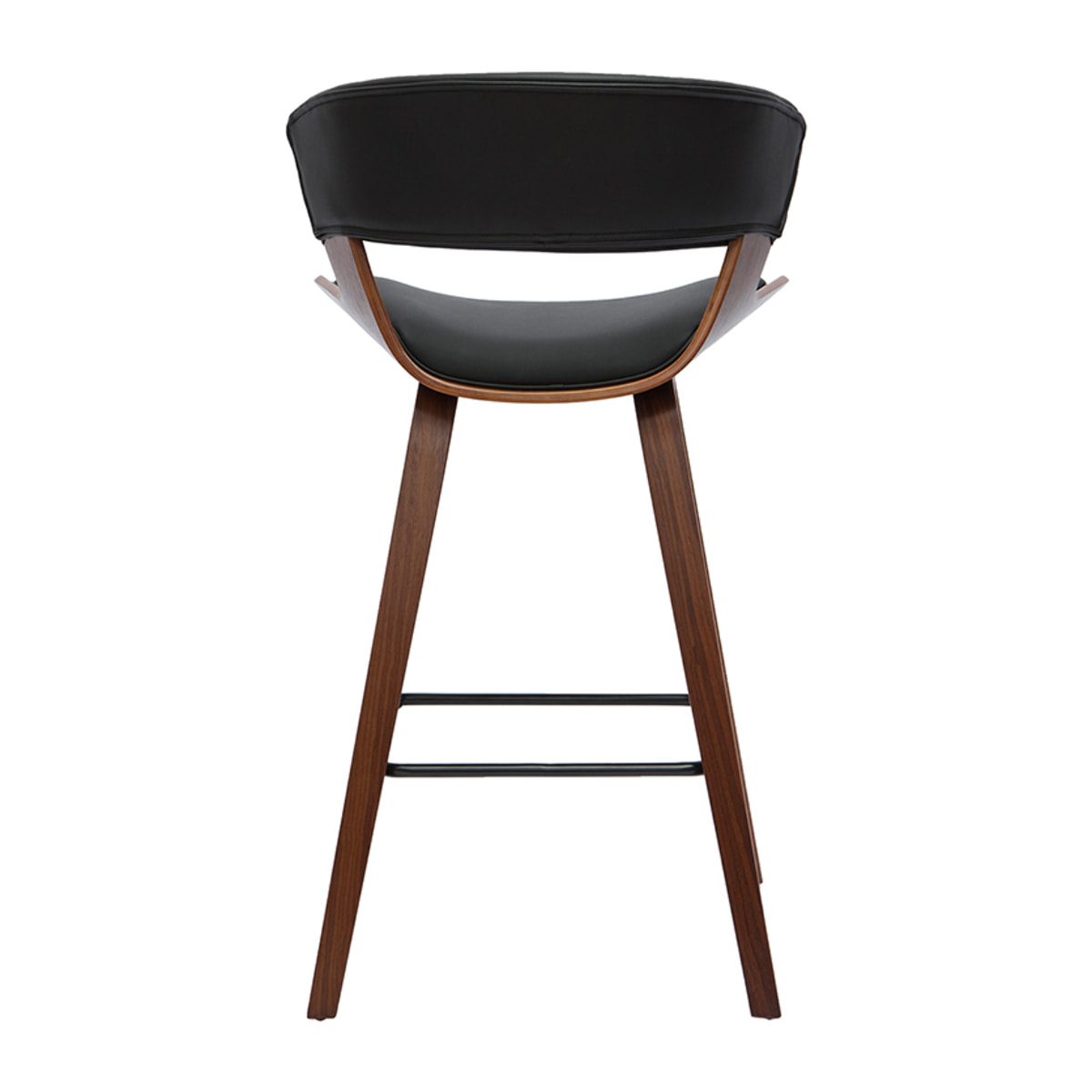 Tabourets de bar design noir et bois foncé H65 cm (lot de 2) SYRAH