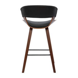 Tabourets de bar design noir et bois foncé H65 cm (lot de 2) SYRAH