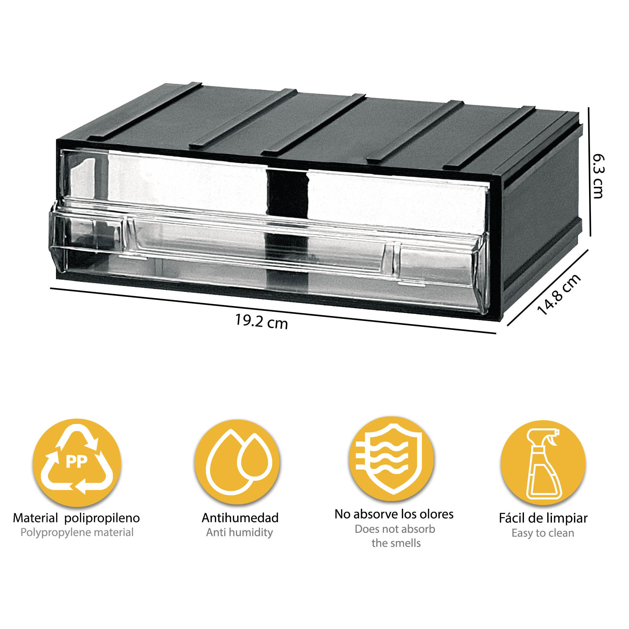 Unidad de almacenaje modular con 1 cajones, Artplast