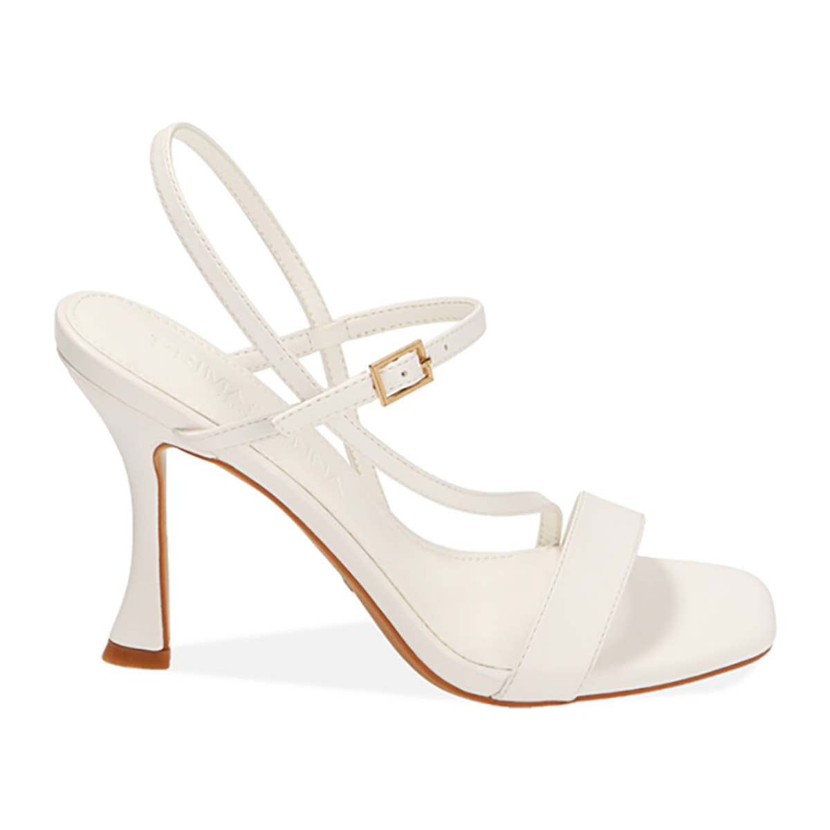 Sandalias blancas, tacón de 9,5 cm