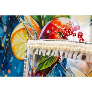 STAMPA DECORATA SU TELA LACCATA C/CORNICE COCKTAIL -B- CM 62X3,5
 X92