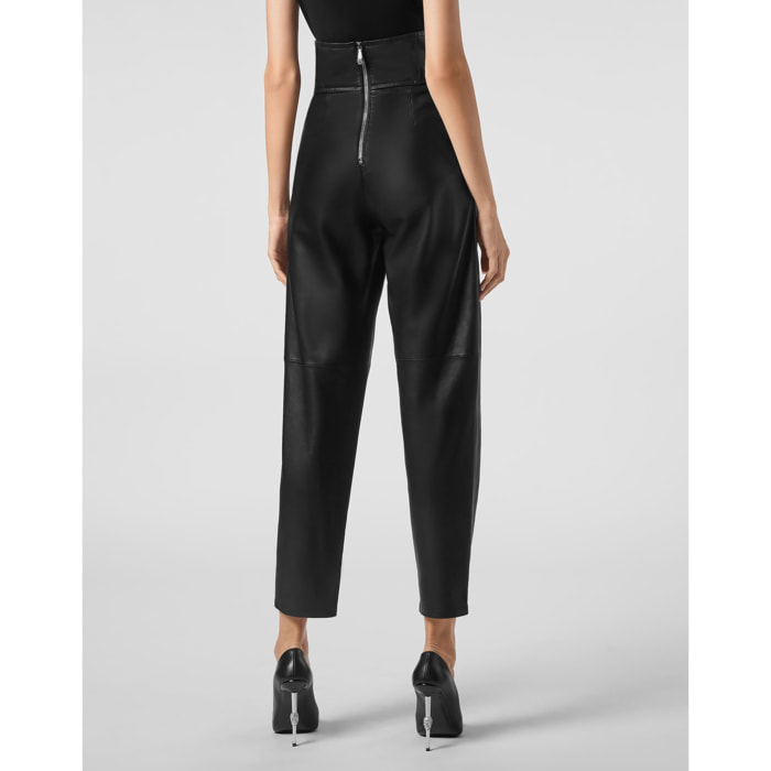 PHILIPP PLEIN Pantalones de cuero ICONIC PLEIN