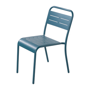 Lot de 4 chaises en acier bleu - EVORA