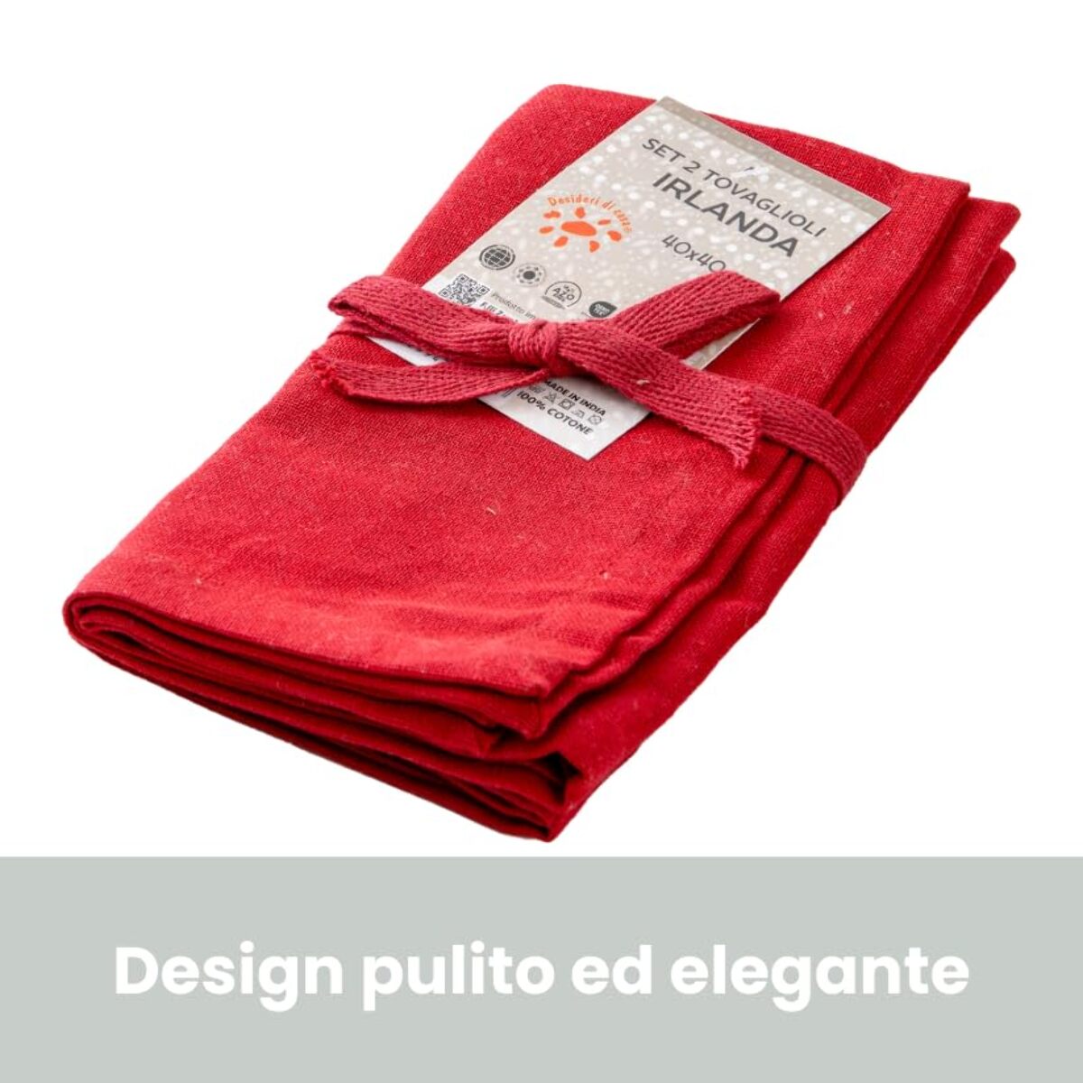 Intrecci – Set 6 tovaglioli in puro cotone 40x40 cm