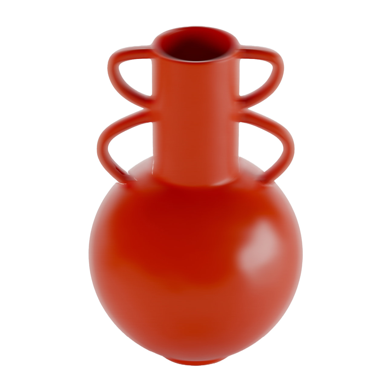 Vase amphore 4 poignées en céramique orange terracotta Florence