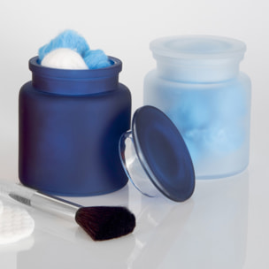 Boite à cotons Verre YOKO Misty Blanc Spirella