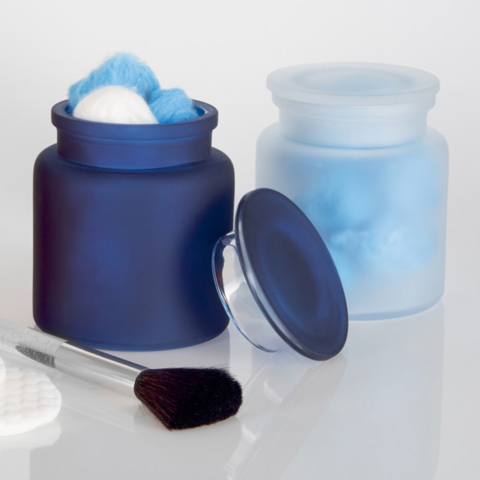 Boite à cotons Verre YOKO Misty Blanc Spirella