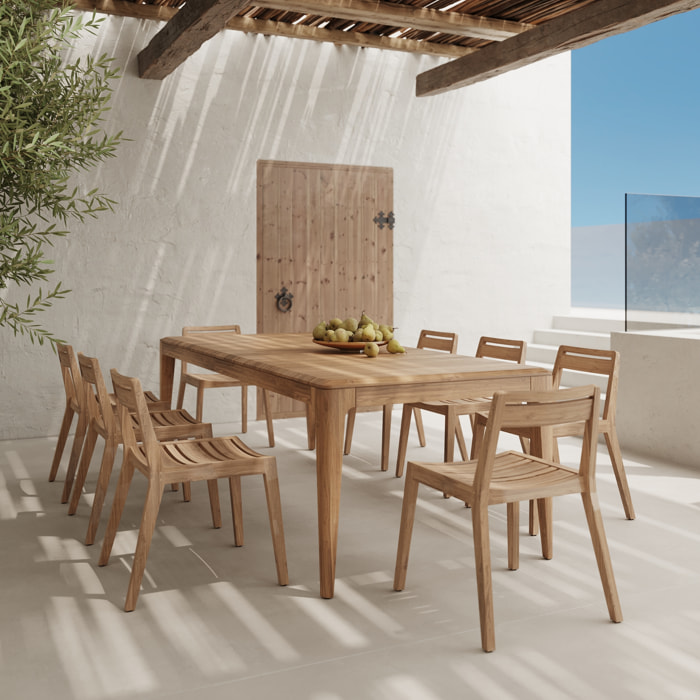 Table et chaises de jardin 8 personnes en bois de teck recyclé - Nonza