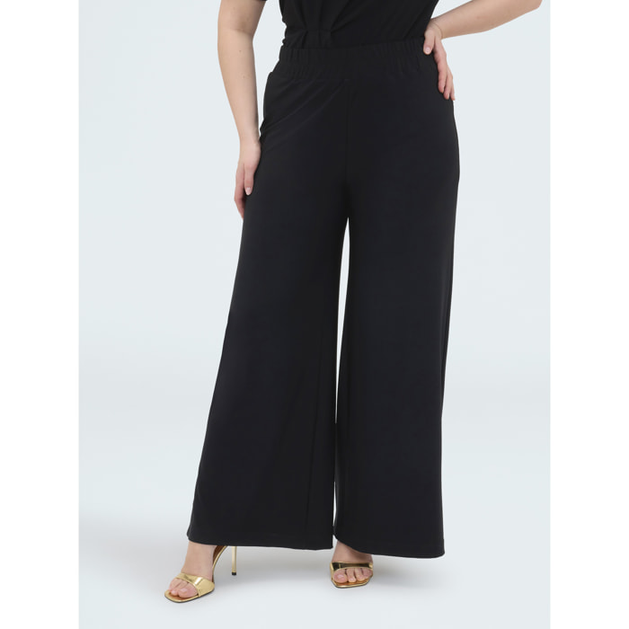Fiorella Rubino - Pantaloni Wide Leg in jersey - Nero