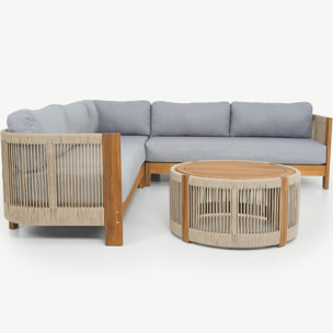 Salon de jardin d'angle 5 places en bois FSC - PRAIA