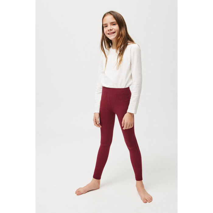 Leggings basico color castagna per ragazze