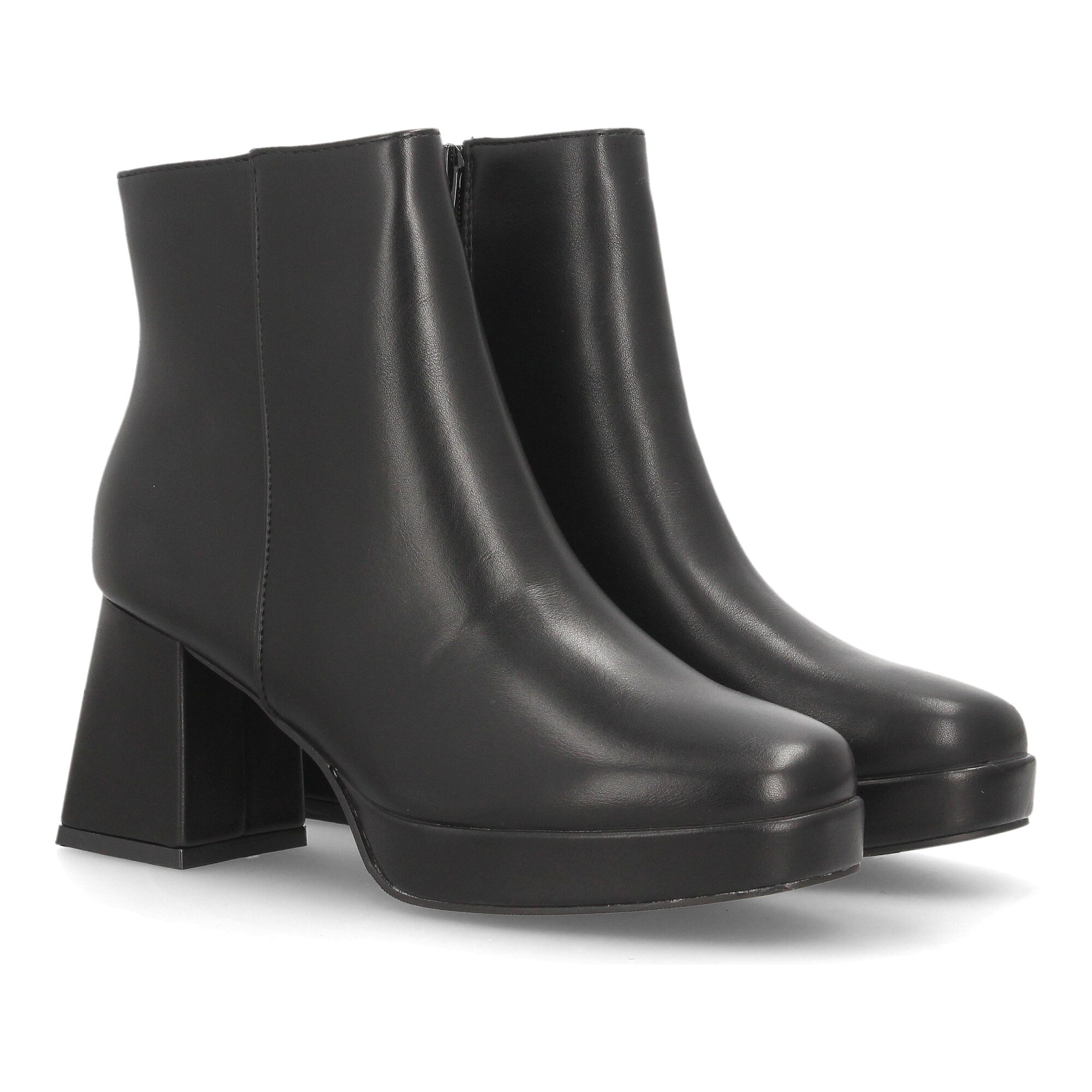 Botines plataforma con tacón ancho para mujer