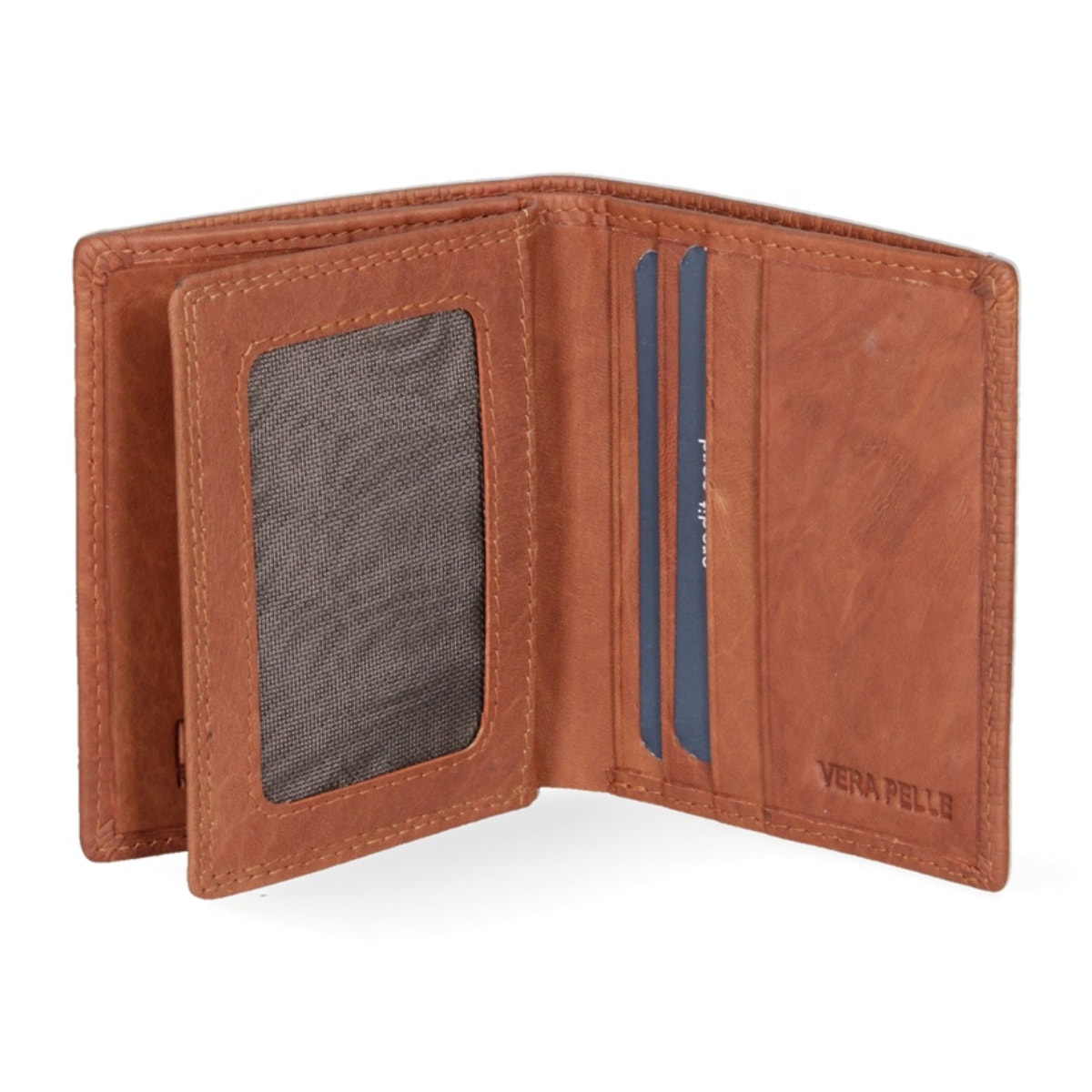 Portafoglio uomo in vera pelle - Modello False - Casual - 8.0 x 10.0 x 1.0 cm