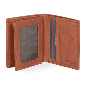 Portafoglio uomo in vera pelle - Modello False - Casual - 8.0 x 10.0 x 1.0 cm