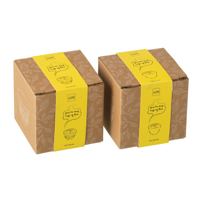 J-Line tasse - métal - jaune - 2 boîtes de 2 pcs
