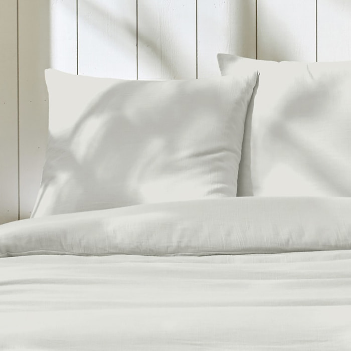 PARURE HOUSSE DE COUETTE 2 PERS 240x220 en gaze de coton - COTON IVOIRE