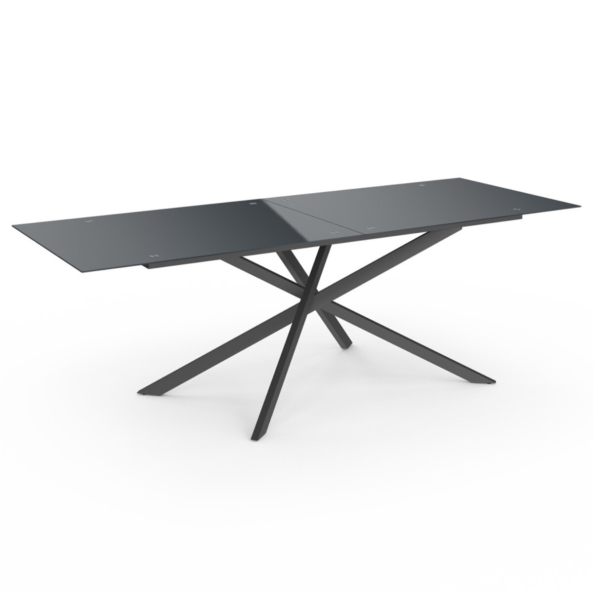 Table de jardin Spider 240cm verre trempé et métal