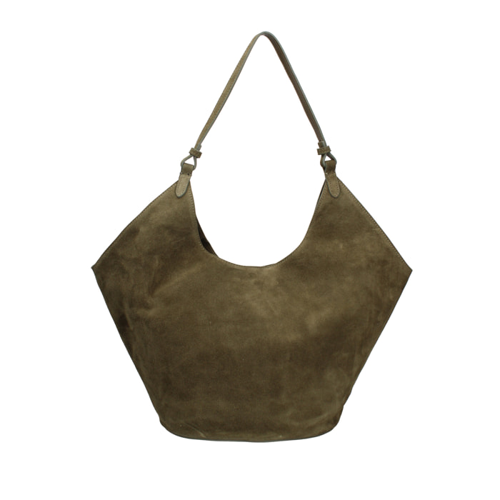 Borsa a spalla da donna - Modello Lisboa - Pelle Scamosciata - 27.0 x 38.0 x 21.5 cm