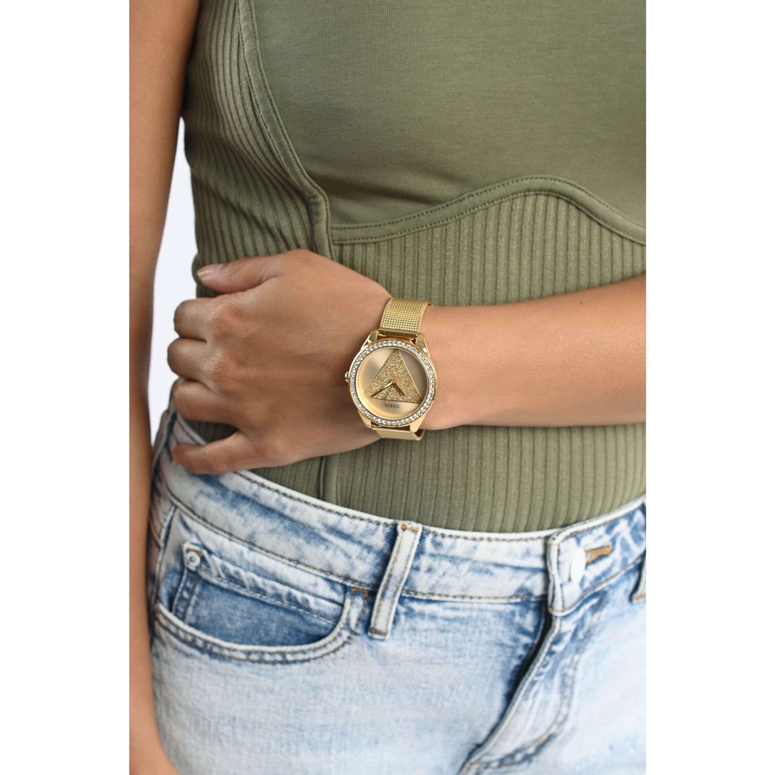 Guess Reloj Analógico De Cuarzo. Gt Tri Glitz