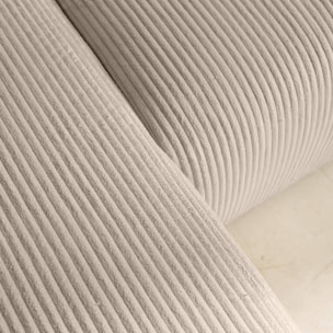 Canapé d'angle convertible réversible 3 places velours côtelé taupe avec coffre de rangement - Almo