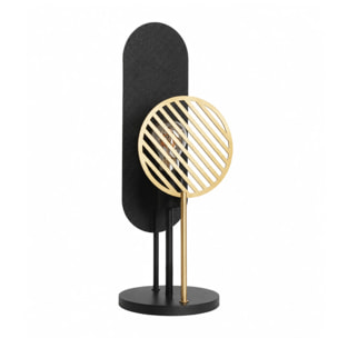 Lampe à poser en métal noir et doré H45 cm - Totem