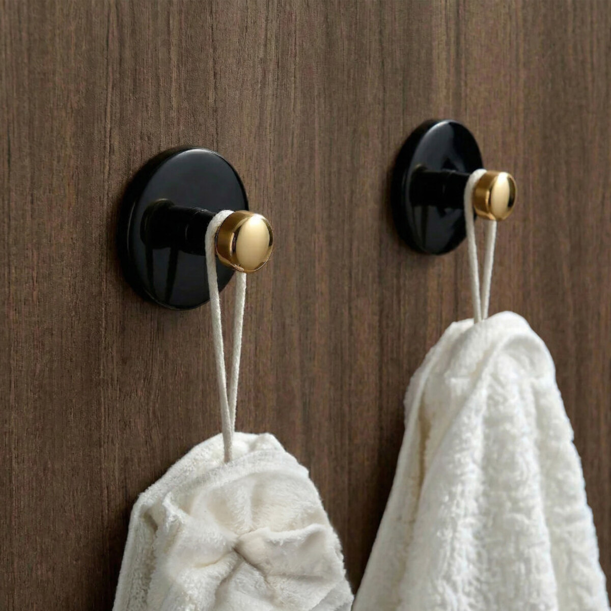 Crochet mural pour serviette BOWL Noir & doré Spirella