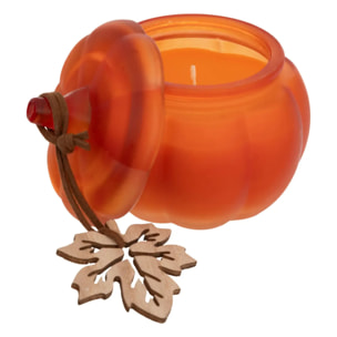 Bougie parfumée citrouille verre D.8,5cm assorti