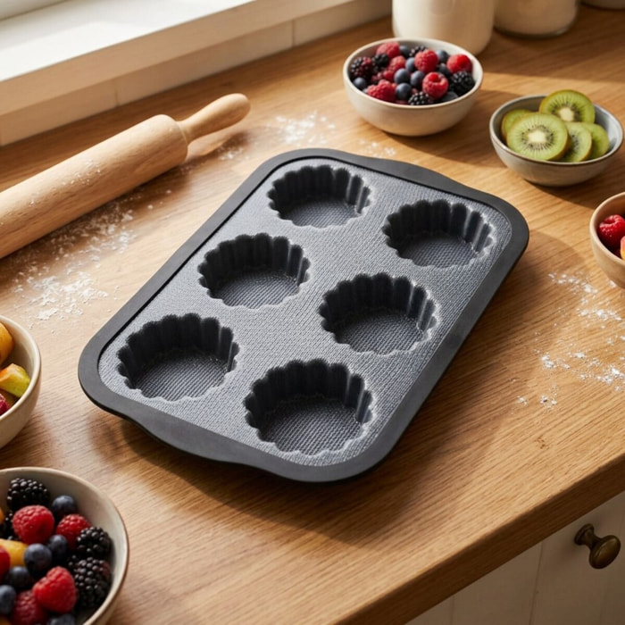 Moule 6 mini tartelettes 28 x 18 cm Zenker Silicone fibre de verre