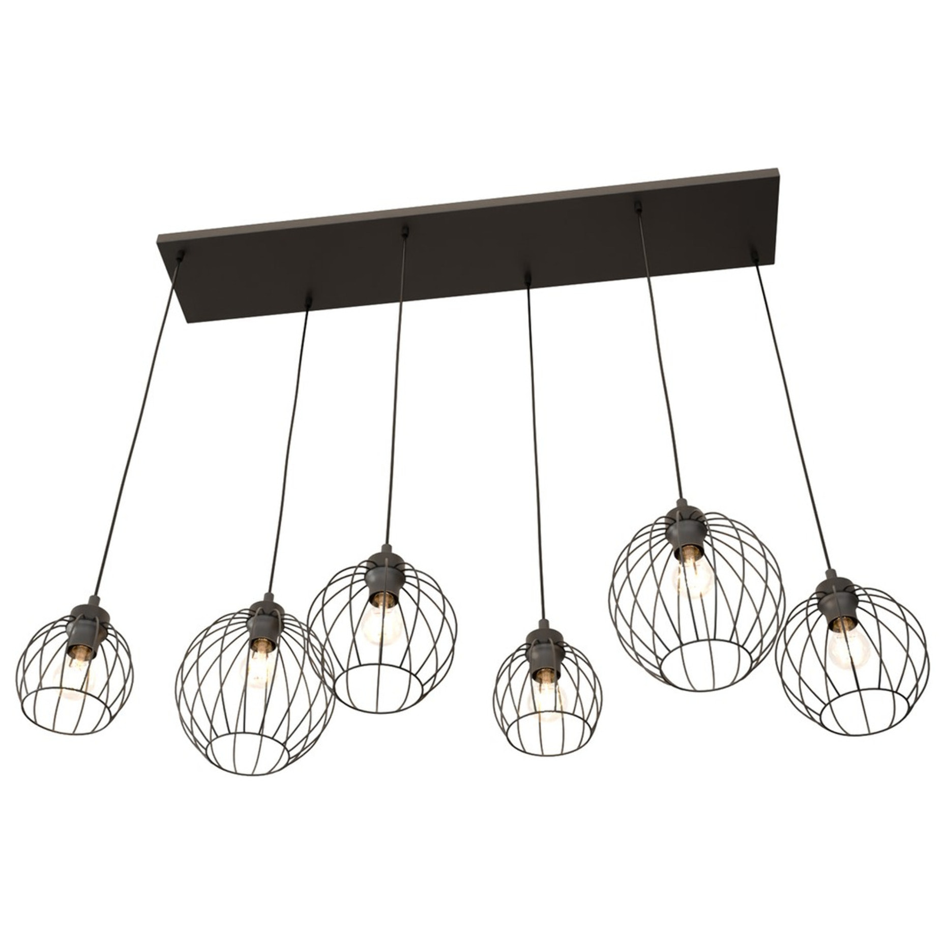 Lampada a sospensione Nando in acciaio nero
