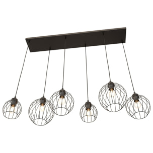 Lampada a sospensione Nando in acciaio nero