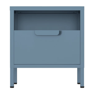 Comodino in metallo con cassetto 45x30x50cm blu - Pop