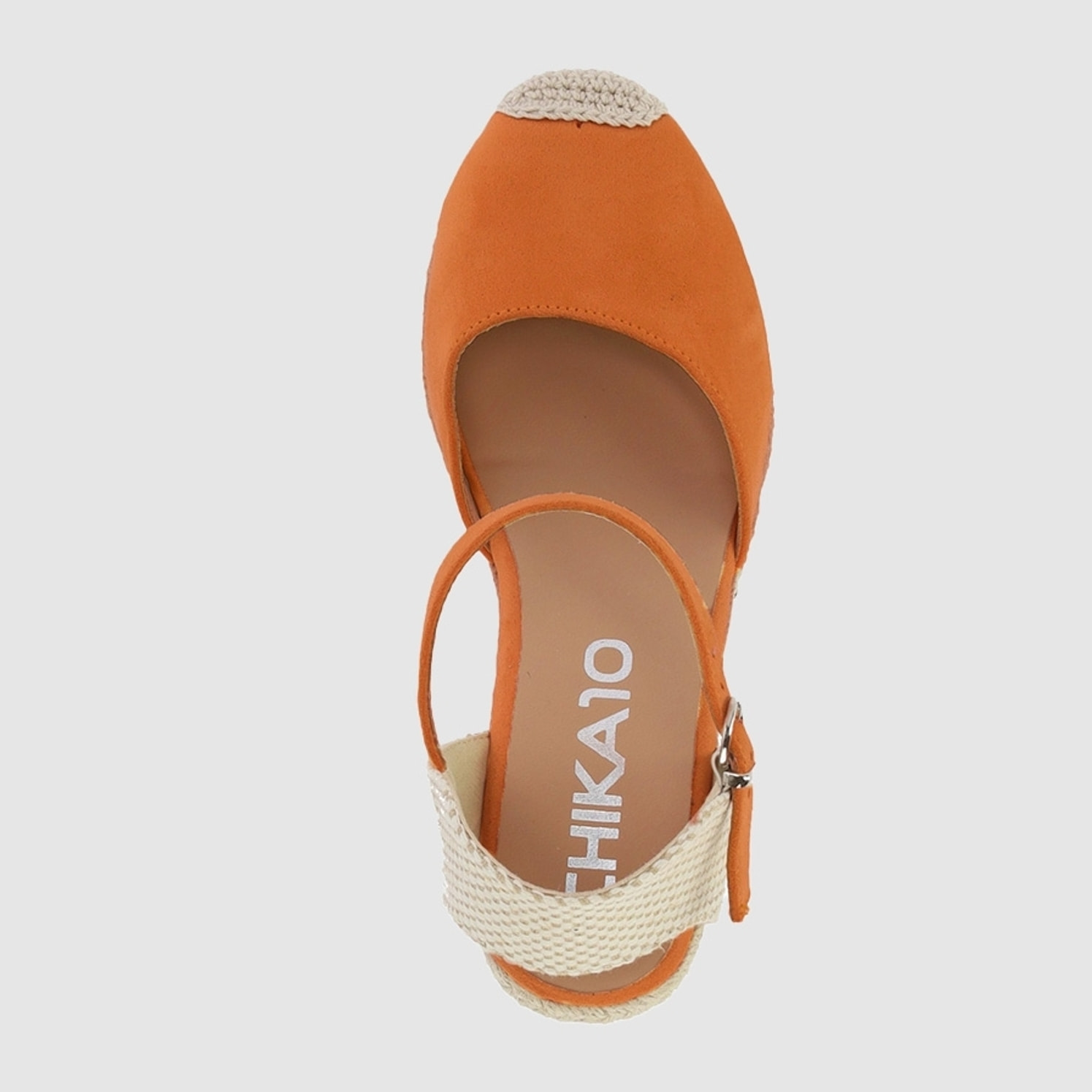 Sandalias de Tejido - Naranja - Tacón: 8 cm