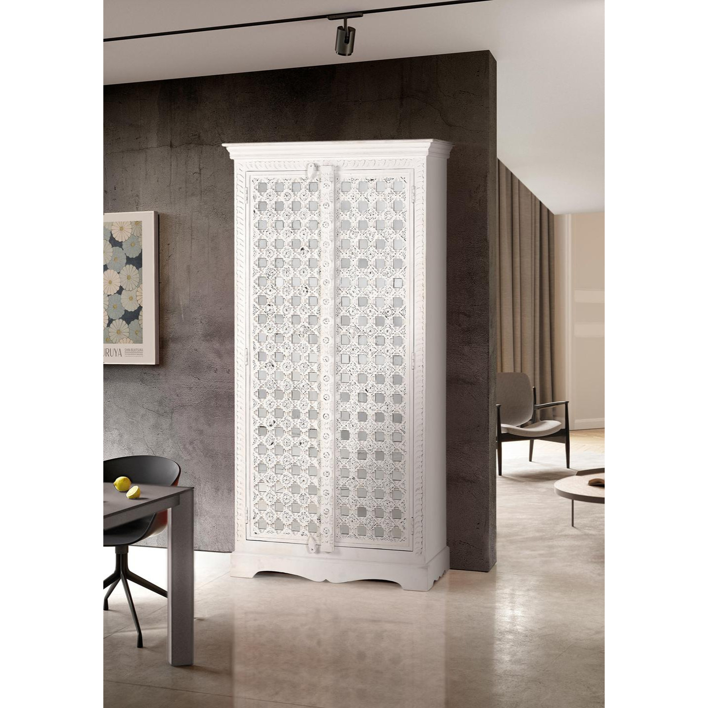 Armario de Madera de Mango 90 Cm Estilo Mediterráneo Moderno