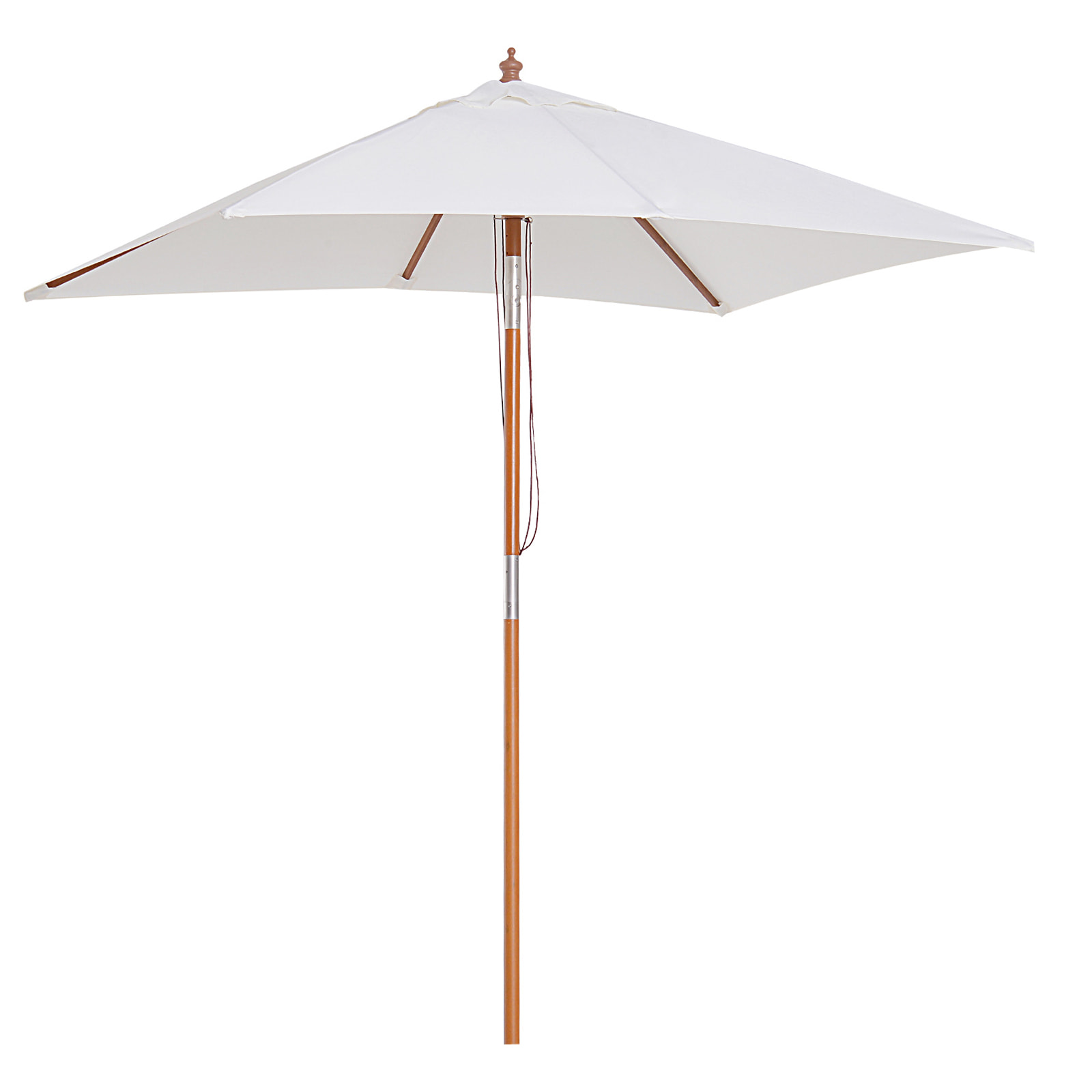 Sombrilla Ángulo Inclinable De Madera Bambú 2x1,5m Crema