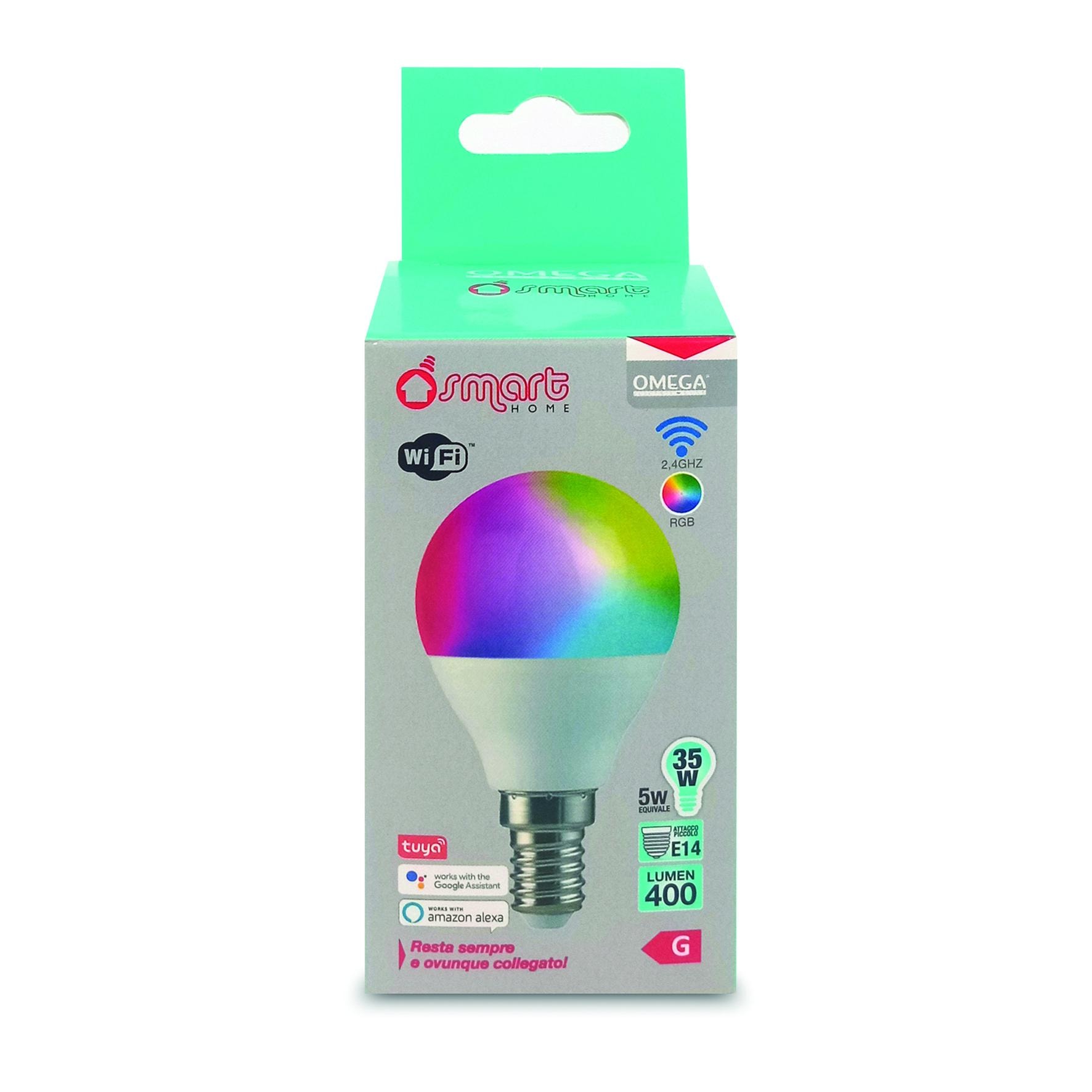 OMEGA Lampada LED Smart WiFi P45 5W RGB