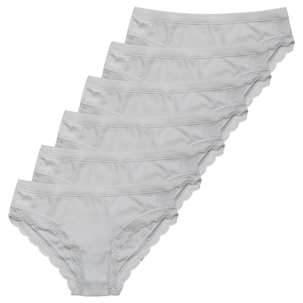 6 Slip da Donna Fianco Basso Nottingham in Cotone Modal, Art. SB6100, Bianco