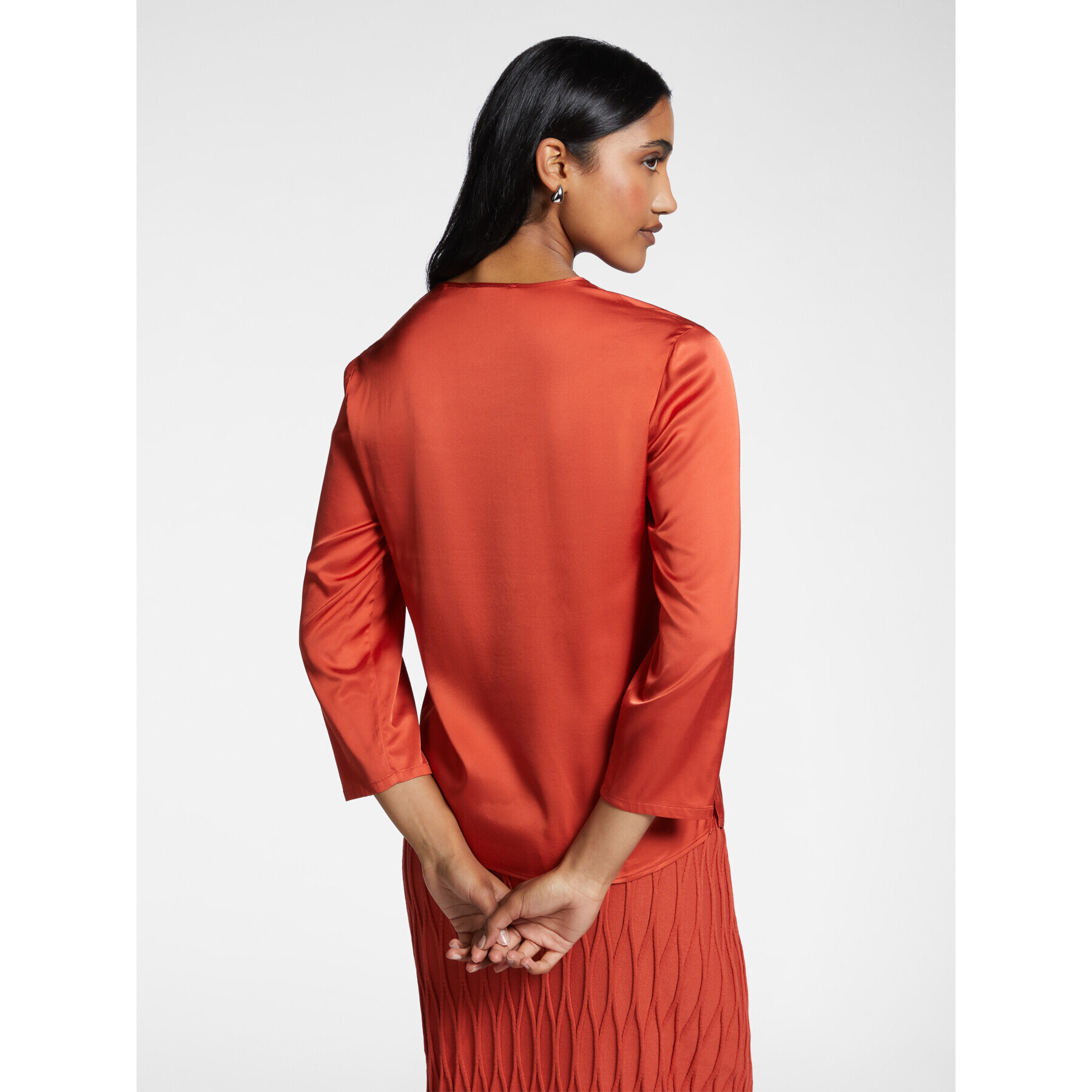 Elena Mirò - Blusa in raso - Arancione