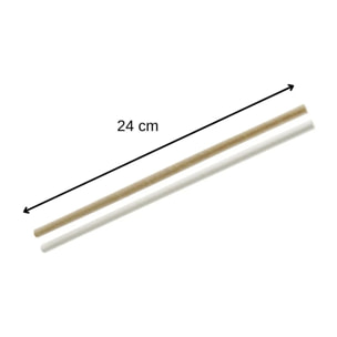 Lot de 60 pailles en papier brun et blanc 24 cm Fackelmann Bar Concept