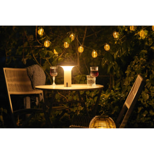 Lampada LED solare ricaricabile Ramsey in PP beige ø18 cm