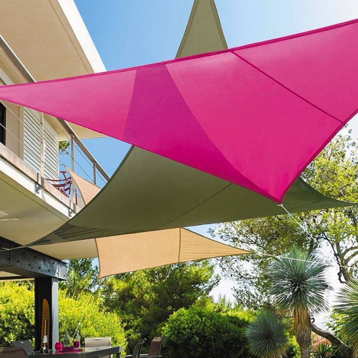 Voile d'ombrage rectangulaire Curacao Gris