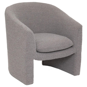 Fauteuil "Kunjo" - bouclette - gris souris