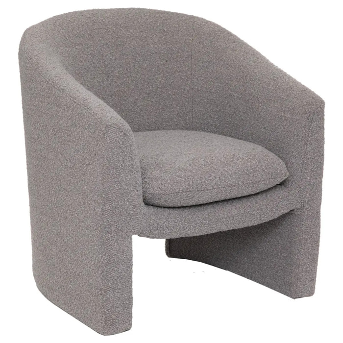 Fauteuil "Kunjo" - bouclette - gris souris