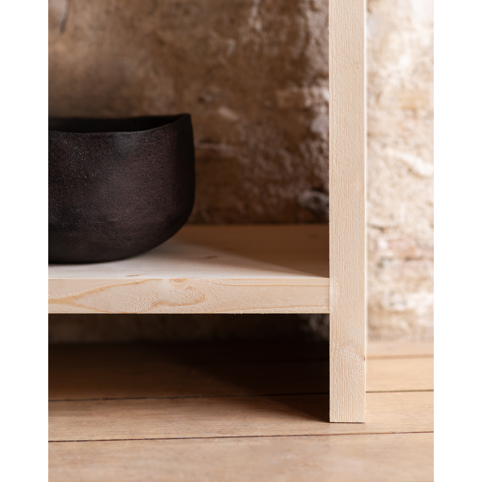 Étagère en bois massif ton naturel de 180x60cm Hauteur: 180 Longueur: 60 Largeur: 35