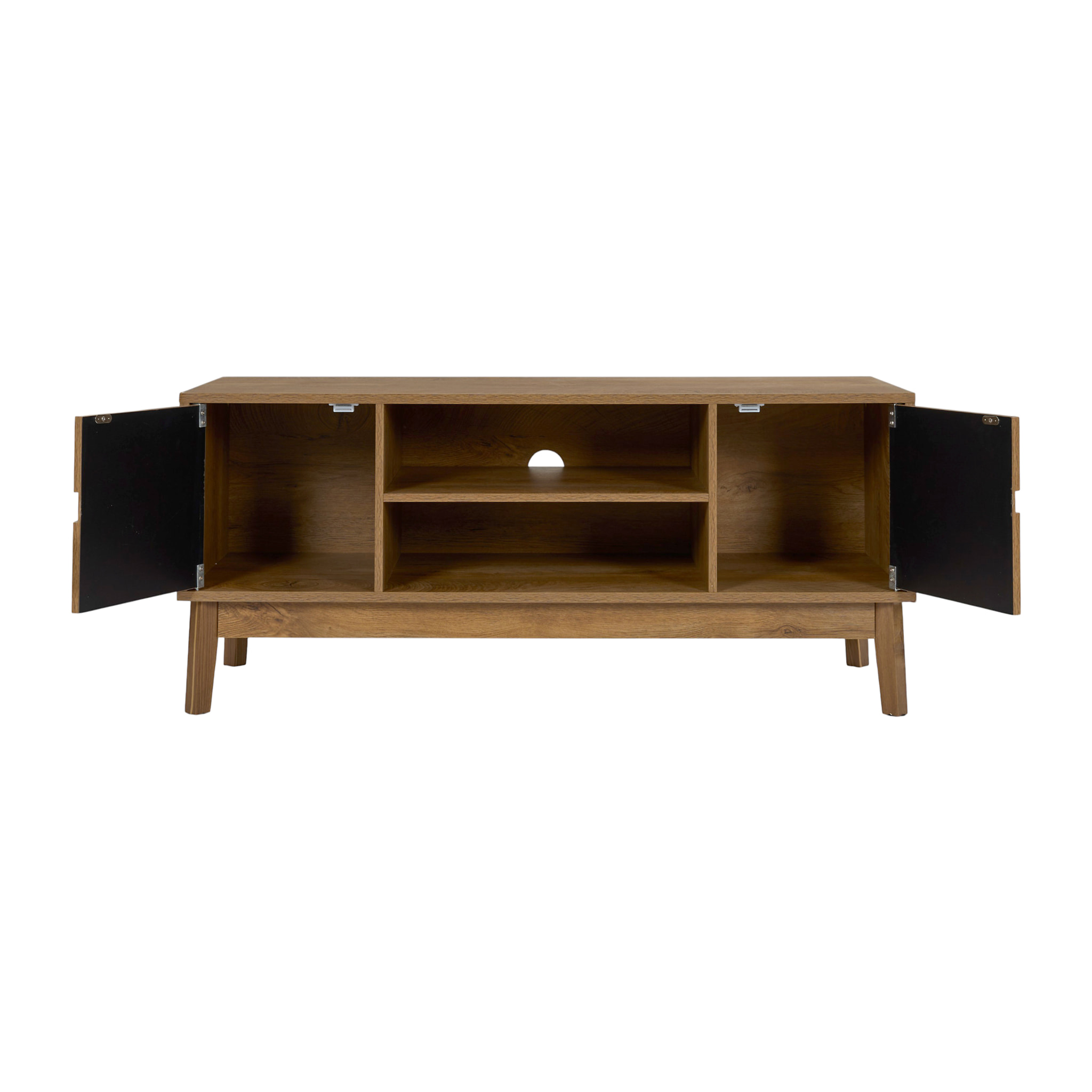 Meuble TV - HOME DECO FACTORY - Forest - Design Chaleureux - Marron et Noir