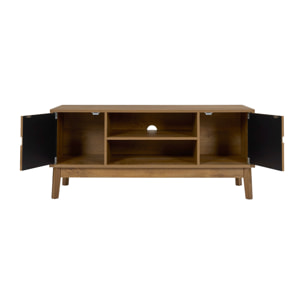 Meuble TV - HOME DECO FACTORY - Forest - Design Chaleureux - Marron et Noir